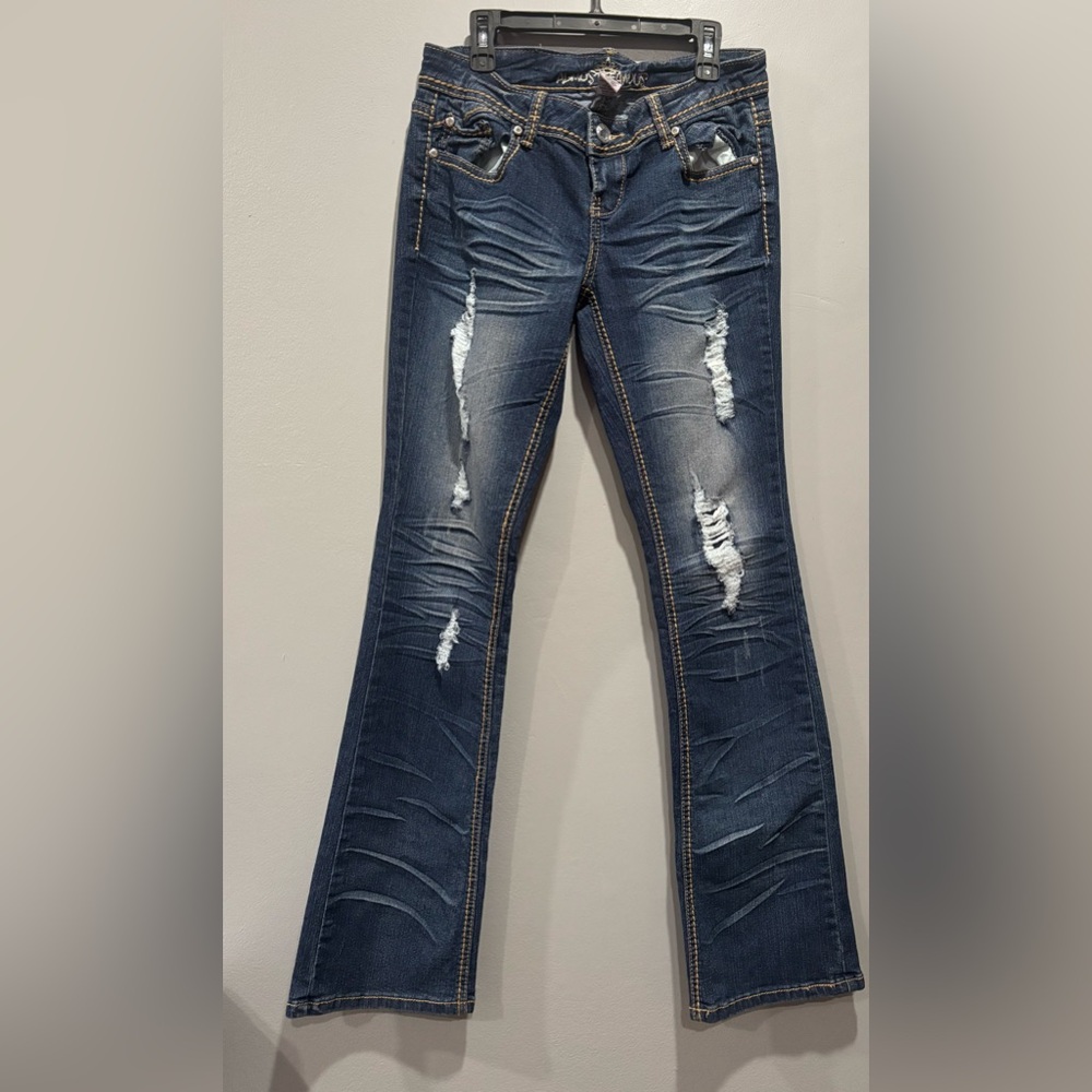 Almost Famous Blue Flare Wide Leg Jeans